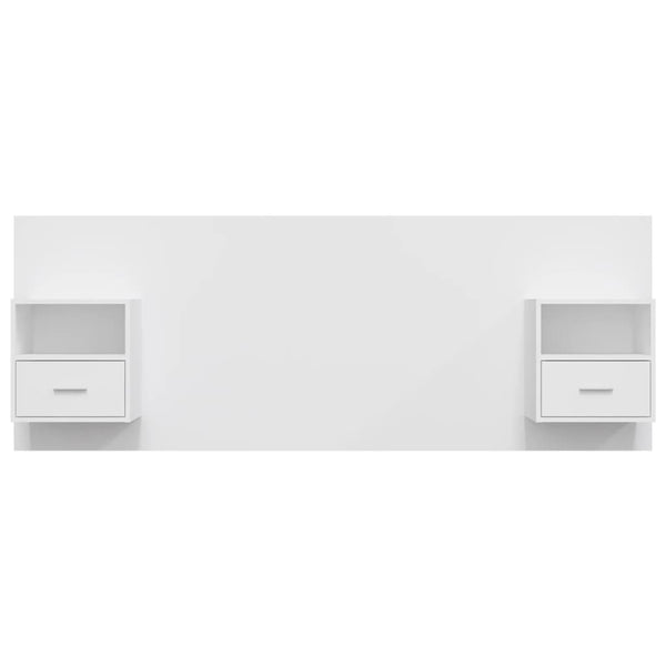 vidaXL Headboard with Bedside Tables White Engineered Wood