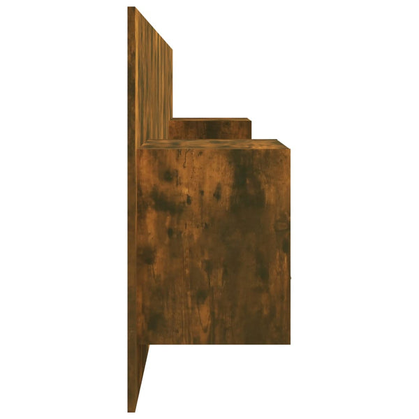 vidaXL Headboard with Bedside Tables Smoked Oak Engineered Wood