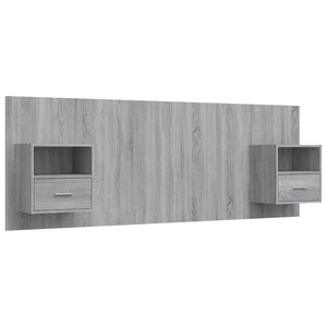 vidaXL Headboard with Bedside Tables Gray Sonoma Chipboard