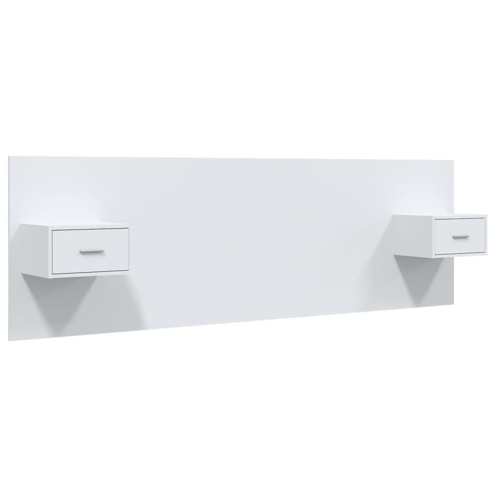 vidaXL Headboard with Bedside Tables White Engineered Wood