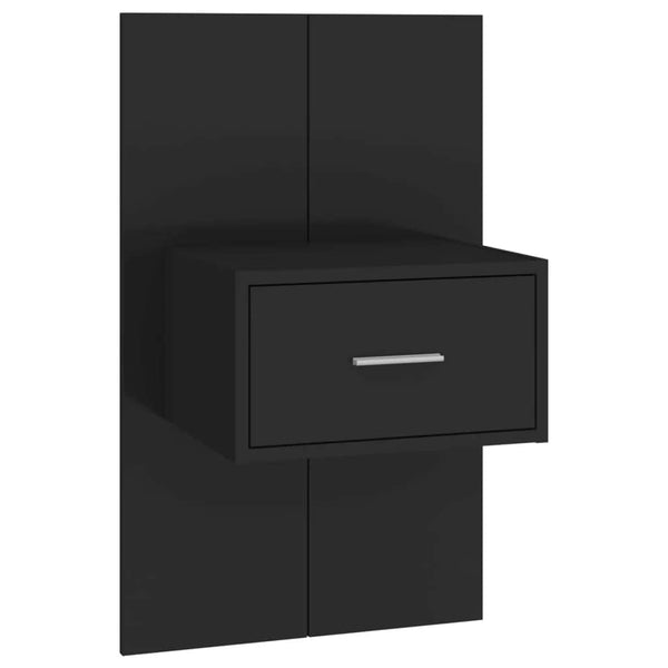 vidaXL Headboard with Bedside Tables Black Engineered Wood