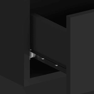 vidaXL Headboard with Bedside Tables Black Engineered Wood