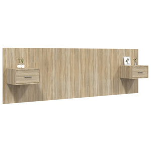 vidaXL Headboard with Nightstands Sonoma Oak Engineered Wood