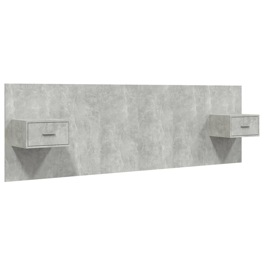vidaXL Headboard with Nightstands Concrete Grey Engineered Wood
