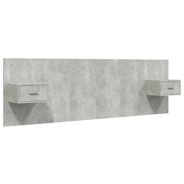 vidaXL Headboard with Nightstands Concrete Grey Engineered Wood