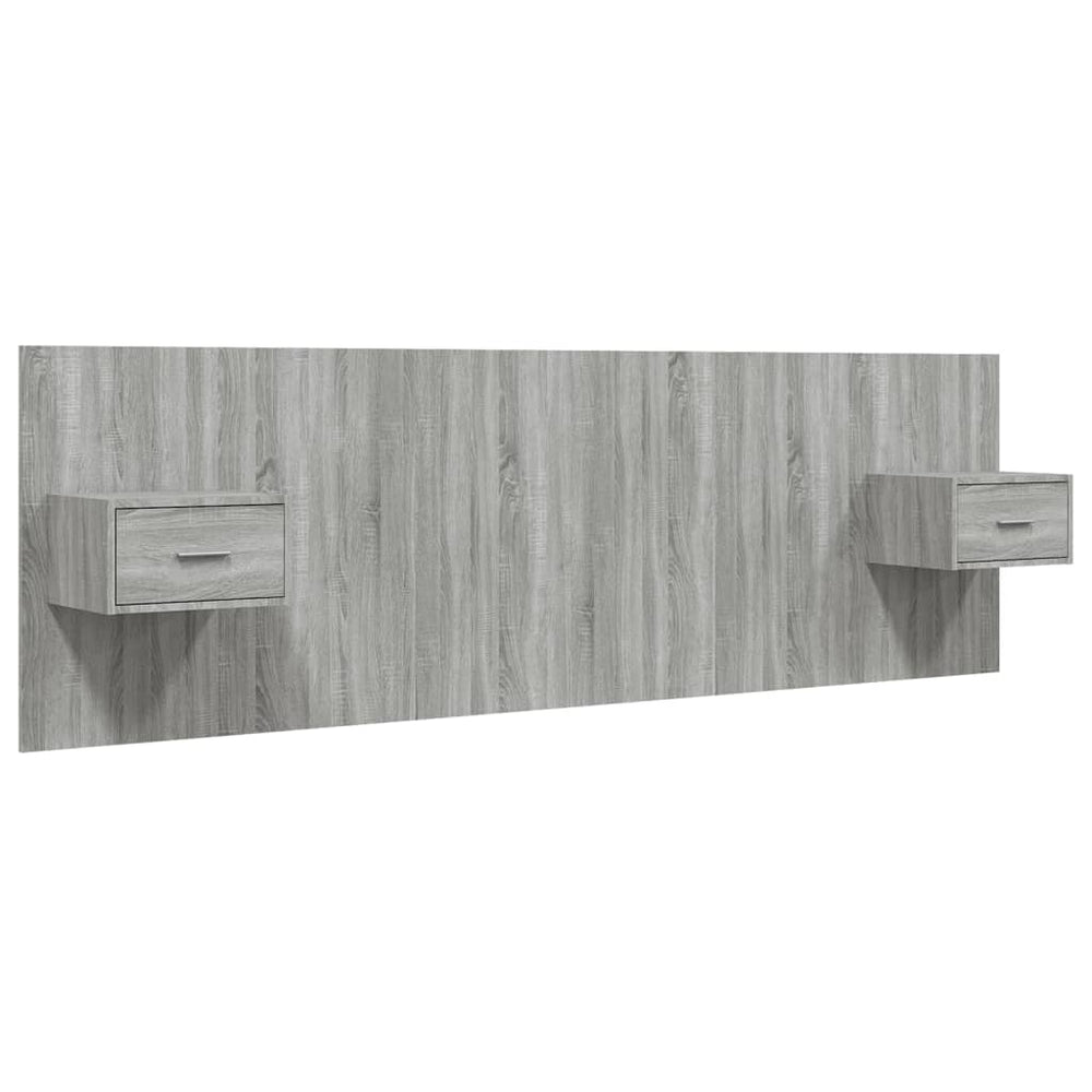 vidaXL Headboard with Bedside Tables Sonoma Grey Engineered Wood