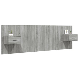 vidaXL Headboard with Bedside Tables Sonoma Grey Engineered Wood