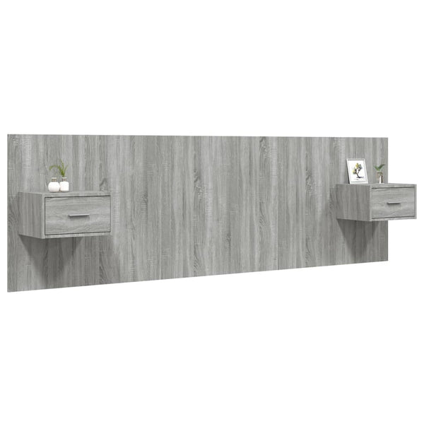 vidaXL Headboard with Bedside Tables Sonoma Grey Engineered Wood