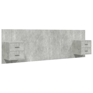 vidaXL Headboard with Nightstands Concrete Grey Engineered Wood