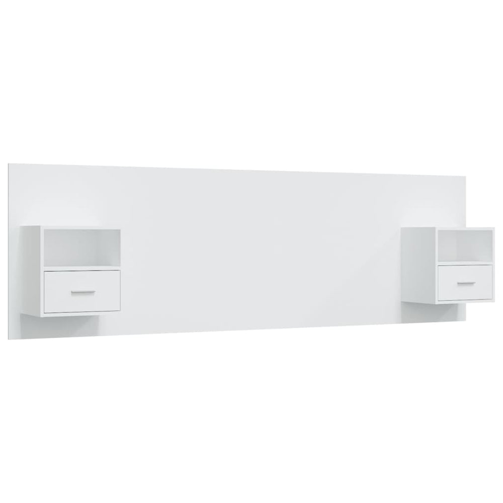 vidaXL Headboard with Bedside Tables White Engineered Wood