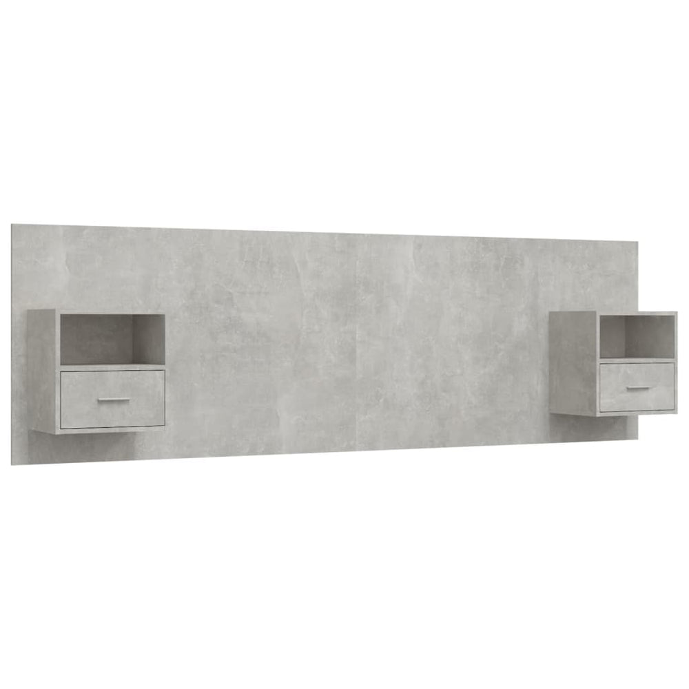 vidaXL Headboard with Nightstands Concrete Grey Engineered Wood