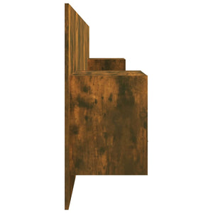 vidaXL Headboard with Bedside Tables Smoked Oak Engineered Wood