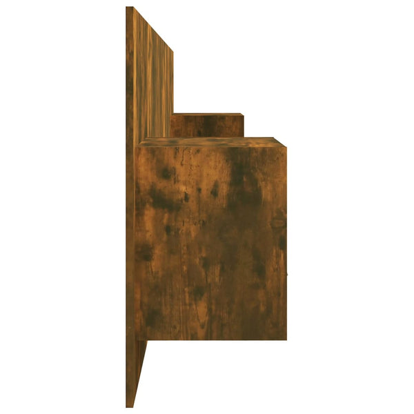 vidaXL Headboard with Bedside Tables Smoked Oak Engineered Wood