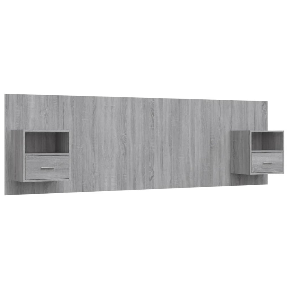 vidaXL Headboard with Bedside Tables Gray Sonoma Chipboard