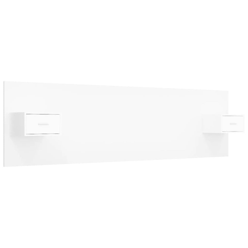 vidaXL Headboard with Bedside Tables White Engineered Wood