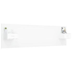 vidaXL Headboard with Bedside Tables White Engineered Wood