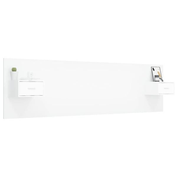 vidaXL Headboard with Bedside Tables White Engineered Wood