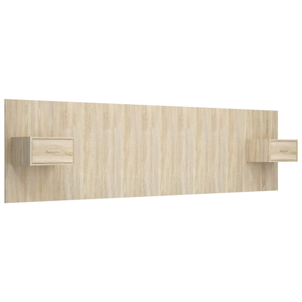 vidaXL Headboard with Bedside Tables Sonoma Oak Engineered Wood
