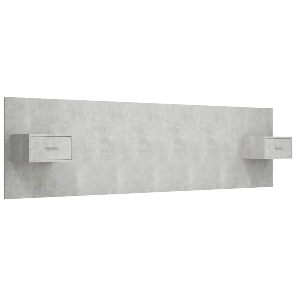 vidaXL Headboard with Nightstands Concrete Grey Engineered Wood