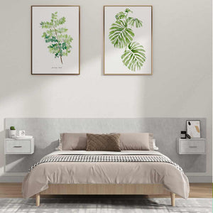 vidaXL Headboard with Nightstands Concrete Grey Engineered Wood