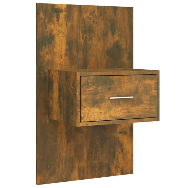 vidaXL Headboard with Bedside Tables Smoked Oak Engineered Wood