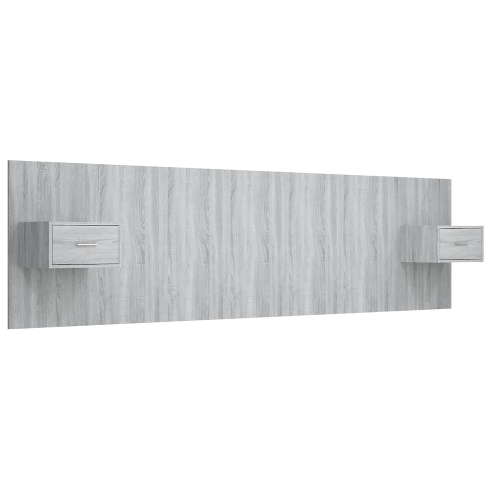 vidaXL Headboard with Bedside Tables Gray Sonoma Chipboard