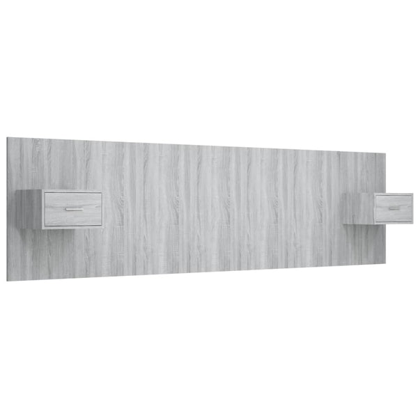 vidaXL Headboard with Bedside Tables Gray Sonoma Chipboard
