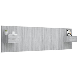 vidaXL Headboard with Bedside Tables Gray Sonoma Chipboard