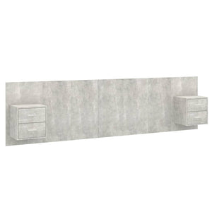 vidaXL Headboard with Nightstands Concrete Grey Engineered Wood