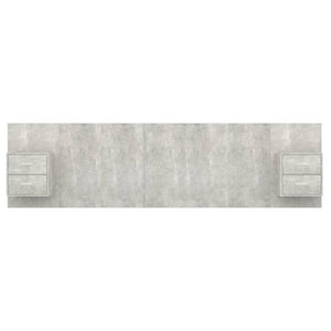 vidaXL Headboard with Nightstands Concrete Grey Engineered Wood