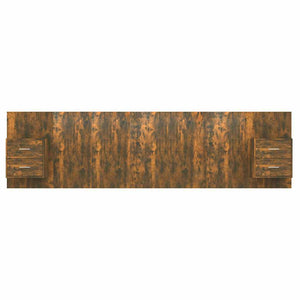 vidaXL Headboard with Bedside Tables Smoked Oak Engineered Wood