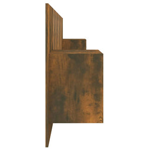 vidaXL Headboard with Bedside Tables Smoked Oak Engineered Wood