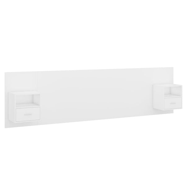 vidaXL Headboard with Bedside Tables White Engineered Wood