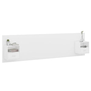 vidaXL Headboard with Bedside Tables White Engineered Wood