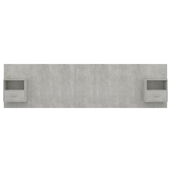 vidaXL Headboard with Nightstands Concrete Grey Engineered Wood