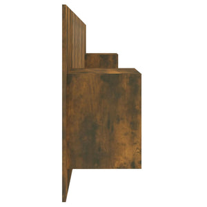 vidaXL Headboard with Bedside Tables Smoked Oak Engineered Wood