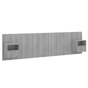 vidaXL Headboard with Bedside Tables Gray Sonoma Chipboard