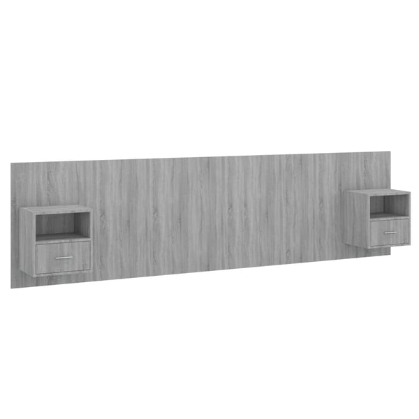 vidaXL Headboard with Bedside Tables Gray Sonoma Chipboard