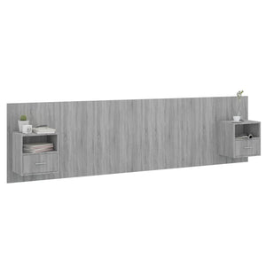 vidaXL Headboard with Bedside Tables Gray Sonoma Chipboard