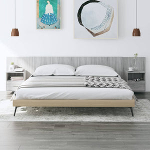 vidaXL Headboard with Bedside Tables Gray Sonoma Chipboard