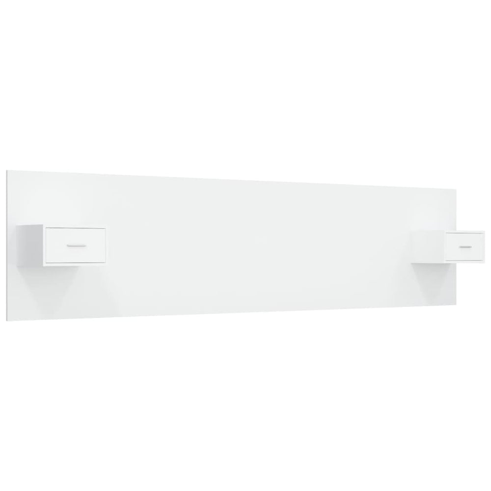 vidaXL Headboard with Bedside Tables White Engineered Wood