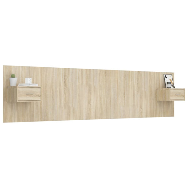 vidaXL Headboard with Bedside Tables Sonoma Oak Engineered Wood