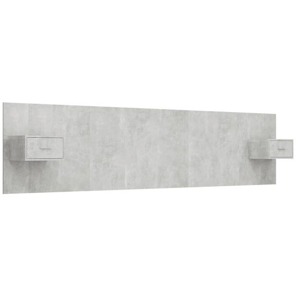 vidaXL Headboard with Nightstands Concrete Grey Engineered Wood