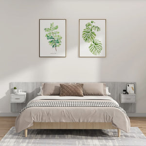 vidaXL Headboard with Nightstands Concrete Grey Engineered Wood