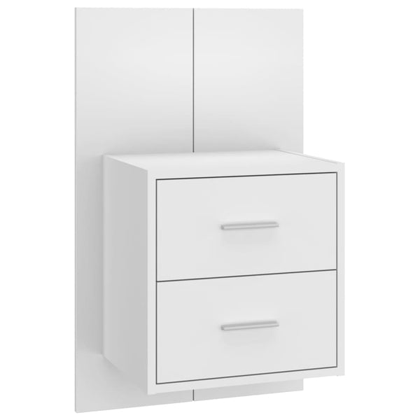vidaXL Headboard with Bedside Tables White Engineered Wood