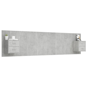 vidaXL Headboard with Nightstands Concrete Grey Engineered Wood