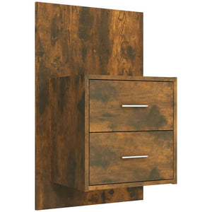 vidaXL Headboard with Bedside Tables Smoked Oak Engineered Wood
