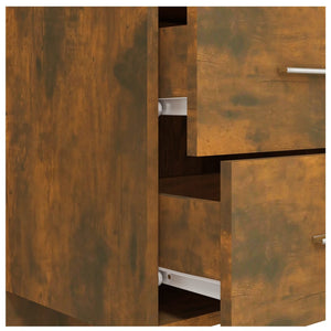 vidaXL Headboard with Bedside Tables Smoked Oak Engineered Wood