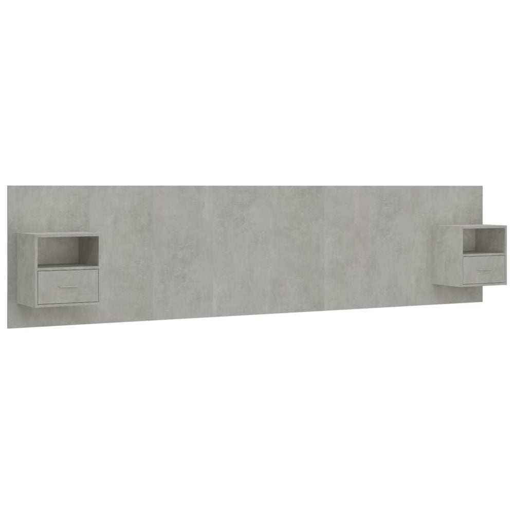 vidaXL Headboard with Nightstands Concrete Grey Engineered Wood
