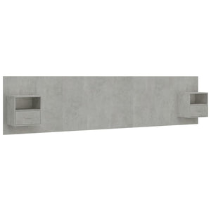 vidaXL Headboard with Nightstands Concrete Grey Engineered Wood